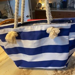 Blue & White Beach Bag